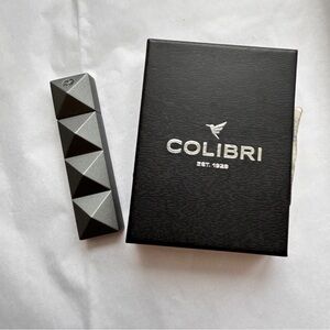 Colibri Quasar Cube Cigar Cutter Three Punch Metallic Charcoal